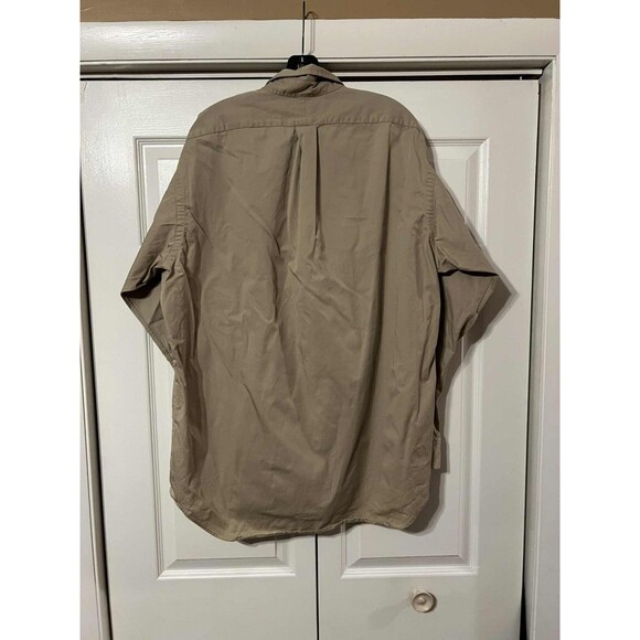 Ralph Lauren Blake Button Down Shirt Sz Large Flesh Pony Beige Khaki - Picture 3 of 7